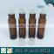 10ML amber glass roll on bottle with plastic cap and glass roller ball