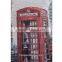 telephone booth and bus pattern high quality jacquard fabric cotton fabric cushion cover hand bag material
