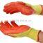 10guage yellow yarn orange latex coated gloves