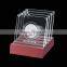 Exquisite custom blank square glass coaster set with solid wood base