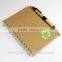 Promotional Customized Logo Spiral Notebook With Pen