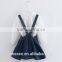 Hot sale bowknot chiffon shirt cartoon denim shoulder-straps two-piece dress
