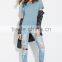 Fashion design 95% Polyester 5% Elastane Womens Longline Plain Short Sleeve OEM