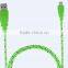 colorful Braided Micro USB Charging Data Sync Cable for mobile phone