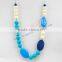 big flat shell silicone teething beads necklace Top quality teething baby necklace breakaway claspsstatement necklace TN064