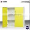 Yellow office 3-tier metal filing cabinet