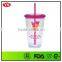 Best Selling Products 16 oz Double Wall Plastic Cup With Straw for Beverage