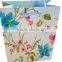 Flower paper tote gift bag foldable laminated ivory paper bag