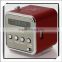 TD-V26 portable mini TF Card USB Speaker with MP3 FM Function Red