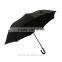 Automatic open long umbrella with black fiberglass frame
