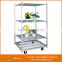 4 wheels Foldable Flowers Display Rack Trolley Cart for Greenhouse