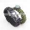 Outdoor survival 7-cores braided paracord With Lighter Whistle and Compass