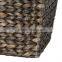 Black dyeing water hyacinth woven deep basket of dirty laundry with liner