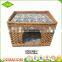 Custom comfortable nature large handmade 2 layer round willow wicker dog bed
