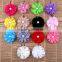 handmade chiffon flower with pearl beads center for kids hair accessories for baby girl