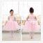 Spring handmade high quality fashinable baby girl wedding party dress flower dress girl party dress with floral ornament