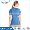 OEM and ODM welcomed Cotton Spandex White / Grey Plain Womens Deep V Neck short sleeve T Shirt