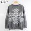 2016 New Style Beaded Snowflakes gray Jumper holiday ugly christmas sweater for women