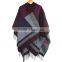 women winter tartan soft cashmere feeling oversized plaid tartan blanket scarf