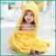 Custom animal organic cotton bamboo bath hooded baby towel with hood