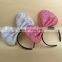 Hotest Cute sequin bow big ear with 1cm satin Headband for kids