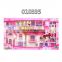 Lower price 2016 new product plastic barbie doll house miniature furniture set DIY toy for kids pretend chengahai free sample