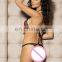 Beauty's Love Sexy Bra & G-string Set Black Sheer Mesh Red Mouth Underwear New