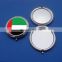 custom UAE national flag metal double side folding pocket compact makeup purse cosmetic mirror