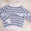 knitted cotton fabric stripe kids sweater custom High-collar pullover sweater girls boys winter sweater