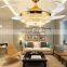 Modern fashion living room bedroom lamp LED Crystal Stealth ceiling fan decorative fan lights restaurant lights