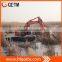 dredging machine amphibious excavator with side pontoons