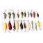 20pcs/set Metal Fishing Lures Bass Spoon Crank Bait Saltwater Tackle Hooks Fishing Lures Hard Sequin Paillette Baits Set