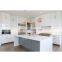 Kitchen furniture handles lacquer acrylic pvc designs modern style high gloss white kitchen cabinet with big island