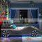 Children car bed 1.8m cartoon leather bed solid wood multifunctional car bed with guardrail