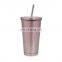 Factory Supply Personalized Glitter Stainless Steel Tumbler with Straw