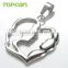 Topearl Jewelry Lovely Heart Mother and Child Pendant Stainless Steel for Men Women MEP318