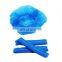 Good quality blue disposable bouffant head mob cap  OEM accepted colorful