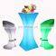 outdoor round party cocktail night club furniture led bar tables pe plastic led bar table