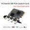 4 SDI Input 1080P 60FPS 4 Channel PCIe Video Capture Card