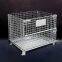 Warehouse Steel Collapsible Wire Mesh Storage Bins Industrial Stackable PET Preforms Wire Mesh Container Cage With Wheels Mesh Wire Storage Cage