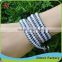 Best price leather cord with gemstone bracelet turquoise beads 5 row                        
                                                                                Supplier's Choice