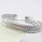 Silver Twisted Stainless Steel Braided Cuff Bangle Bracelet