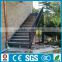 Outdoor decking black powder coated wrought iron stairs railing