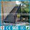 Outdoor decking black powder coated wrought iron stairs railing