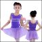 C2154 purple Girls Dance Dress with attched chiffon skirt Ballet Costume