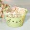 Christmas wrapper design customized paper laser cut birthdy party cake wrappers decorations