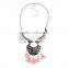 Newest fashion jewelry latest alloy pendant and multicolor neon tassel necklace