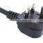 BS approval 13A fuse uk power cord molded 2pin plug
