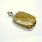 Fossil Coral Pear Cabochon Gemstone Pendant, 925 Solid Sterling Silver Pendants, Designer Bezel Pendant