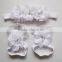 Hot Infant Toddler Walking Barefoot Shoes with flower headband, Baby Summer Barefoot Sandals